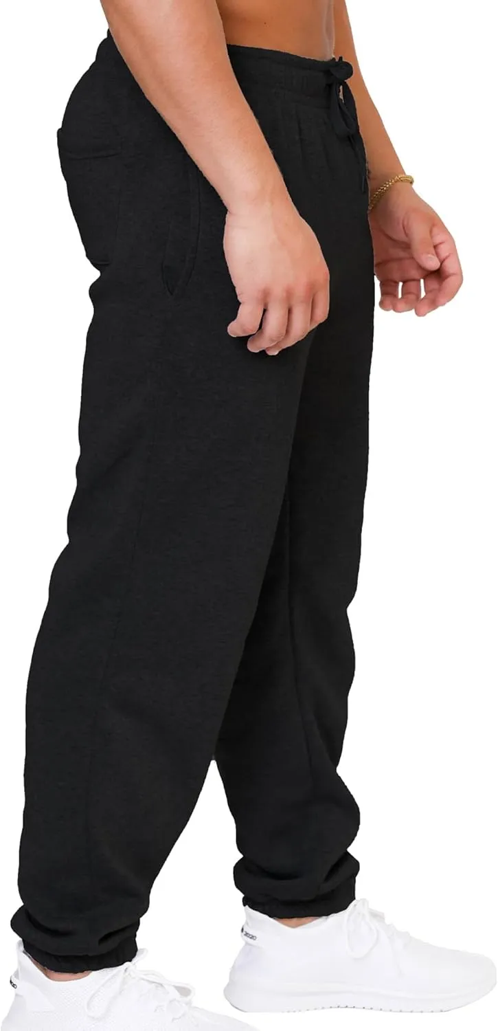 UNIQUE STYLES ASFOOR Elastic Bottom Baggy Sweatpants for Men, Workout Fleece Sweat Pants with Pockets