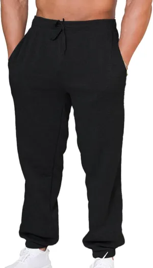 UNIQUE STYLES ASFOOR Elastic Bottom Baggy Sweatpants for Men, Workout Fleece Sweat Pants with Pockets