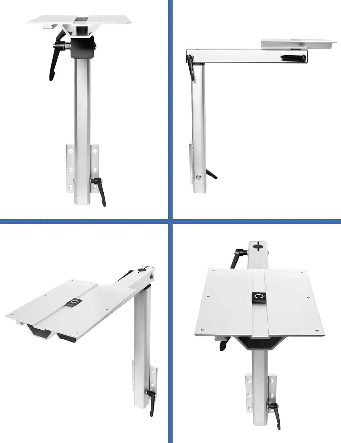 Upgrade Removable Table Leg Swivels 360 Degrees Premium Aluminum Alloy RV Table Leg Bracket Adjustable Accessories for Pontoon, Truck Camper, Travel Trailer (Upgrade White)