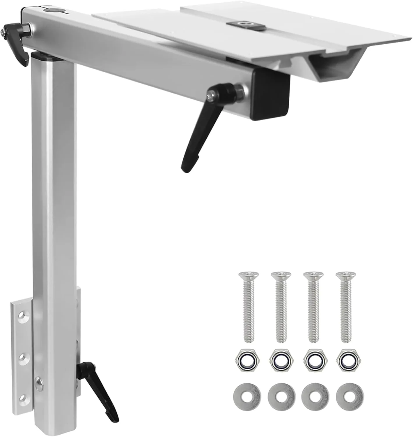 Upgrade Removable Table Leg Swivels 360 Degrees Premium Aluminum Alloy RV Table Leg Bracket Adjustable Accessories for Pontoon, Truck Camper, Travel Trailer (Upgrade White)