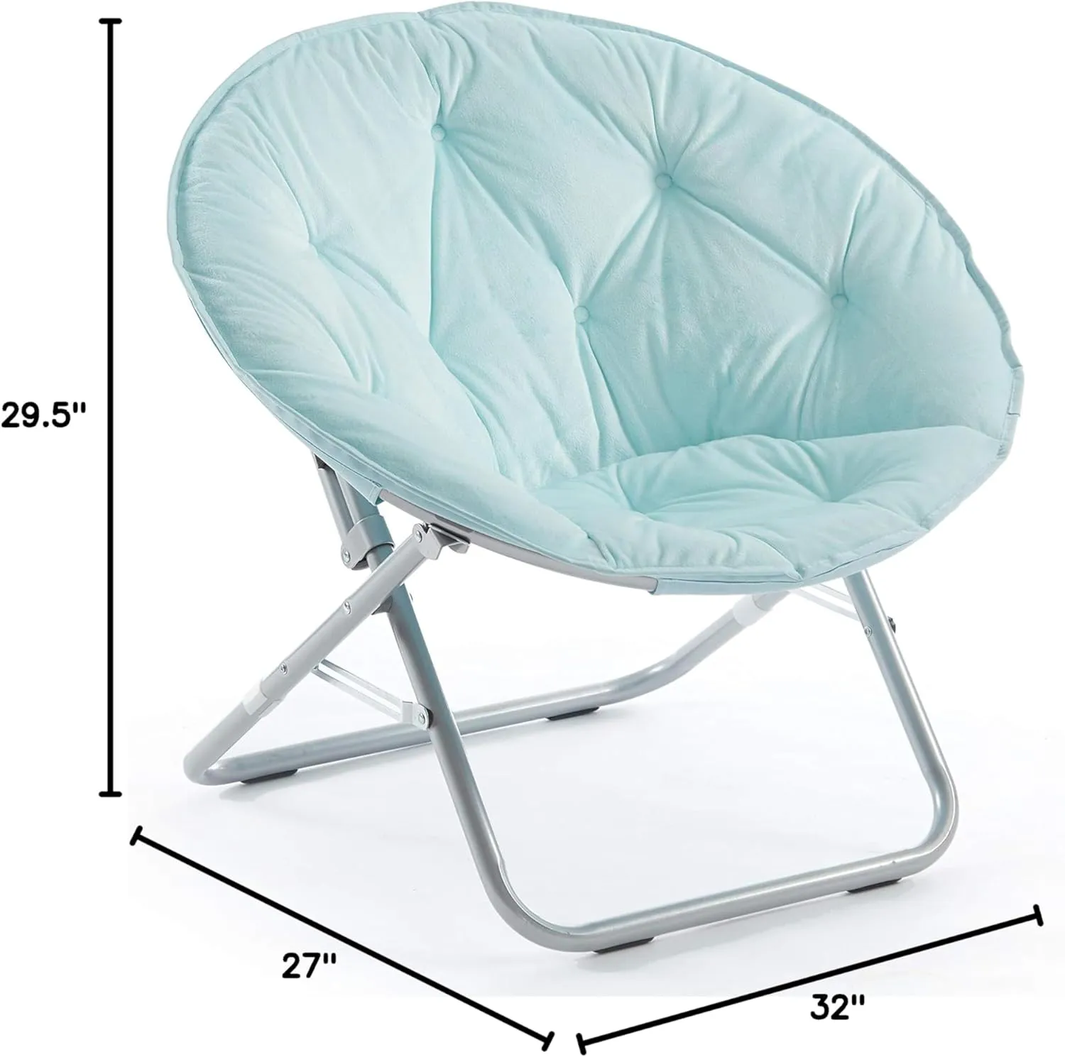Urban Lifestyle Micromink Saucer Chair, Light Blue Mint