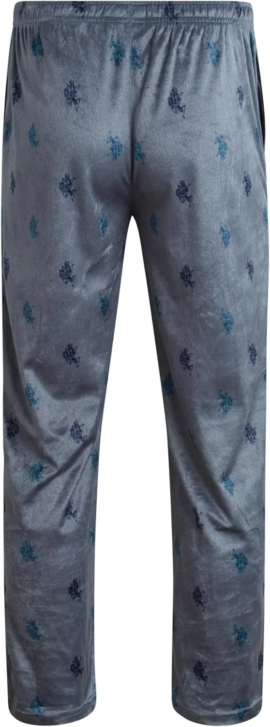 U.S. Polo Assn. Men's Pajama Pants - Soft Fleece Plaid Lounge Pants Sleepwear Bottoms for Men with Pockets (Sizes: S-XL)