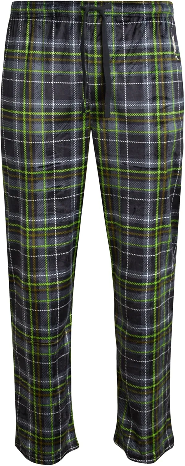 U.S. Polo Assn. Men's Pajama Pants - Soft Fleece Plaid Lounge Pants Sleepwear Bottoms for Men with Pockets (Sizes: S-XL)