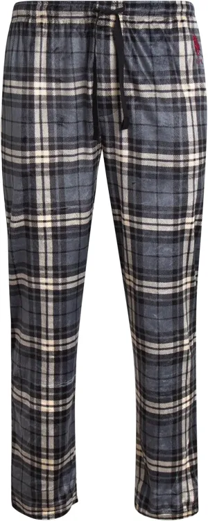 U.S. Polo Assn. Men's Pajama Pants - Soft Fleece Plaid Lounge Pants Sleepwear Bottoms for Men with Pockets (Sizes: S-XL)