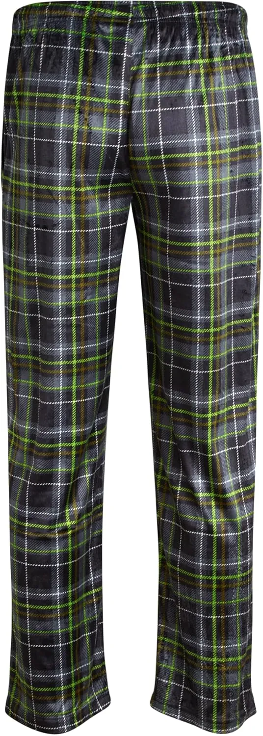 U.S. Polo Assn. Men's Pajama Pants - Soft Fleece Plaid Lounge Pants Sleepwear Bottoms for Men with Pockets (Sizes: S-XL)