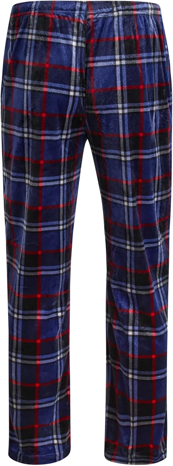 U.S. Polo Assn. Men's Pajama Pants - Soft Fleece Plaid Lounge Pants Sleepwear Bottoms for Men with Pockets (Sizes: S-XL)