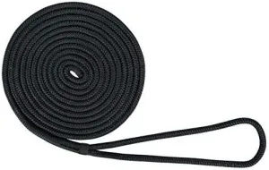 USR Rope Nylon Double Braided Dock Line 3/4" x 40' Black Boat Mooring and Sailing