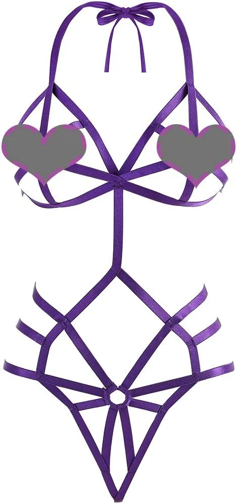 Valentines Lingerie for Women Teddy Lingerie for Women Bodysuit Strappy Lingerie