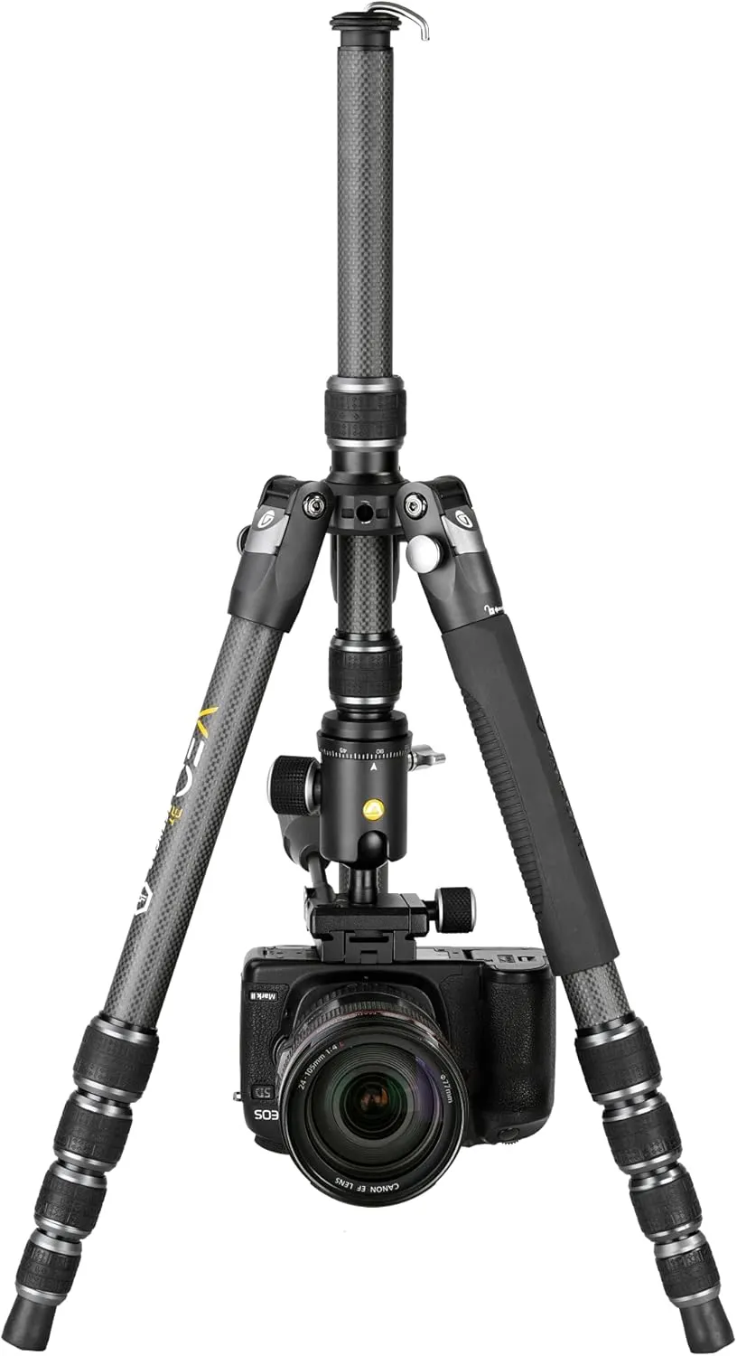 Vanguard VEO3T235CBP Carbon Fiber Travel Tripod with Ball Head, Removeable Pan Handle, and Quick Shoe with Built-in Smartphone Holder