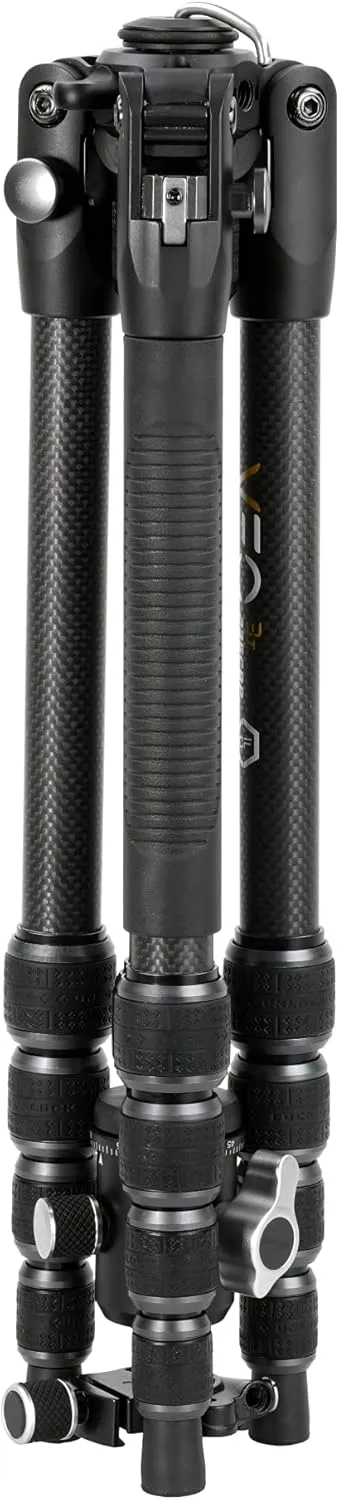 Vanguard VEO3T235CBP Carbon Fiber Travel Tripod with Ball Head, Removeable Pan Handle, and Quick Shoe with Built-in Smartphone Holder