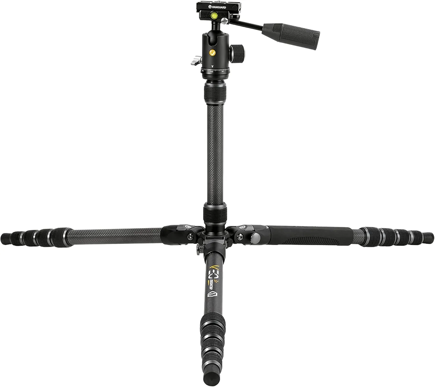 Vanguard VEO3T235CBP Carbon Fiber Travel Tripod with Ball Head, Removeable Pan Handle, and Quick Shoe with Built-in Smartphone Holder
