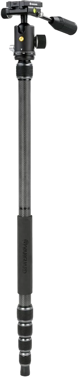 Vanguard VEO3T235CBP Carbon Fiber Travel Tripod with Ball Head, Removeable Pan Handle, and Quick Shoe with Built-in Smartphone Holder