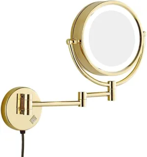 Vanity Mirror, Makeup Mirror Vanity Mirror LED Illuminated Wall Mounted 7X Magnification Double-Sided 360° Swivel Extendable Bathroom Cosmetic Mirror