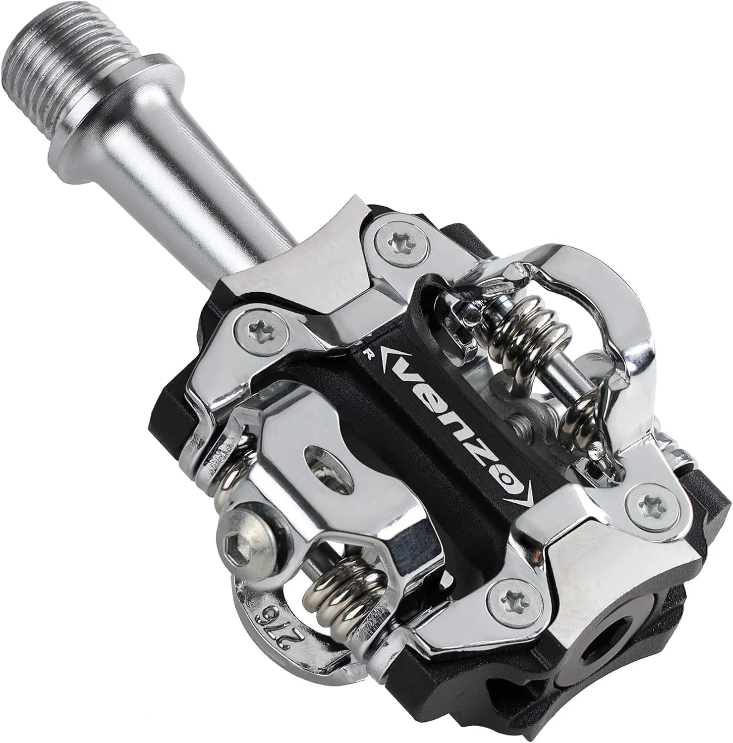 Venzo MTB Mountain Bike CNC Cr-Mo 6061 Aluminum Sealed Clipless Pedals 9/16" Compatible with Shimano SPD Type Cleats SM-SH51 MTB Shoes - Easy Clip in