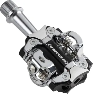 Venzo MTB Mountain Bike CNC Cr-Mo 6061 Aluminum Sealed Clipless Pedals 9/16" Compatible with Shimano SPD Type Cleats SM-SH51 MTB Shoes - Easy Clip in
