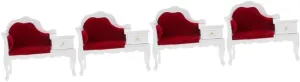 VICASKY 4pcs Miniature Wooden Sofa Chair with Drawer Tiny Furniture Model for Doll House Living Room Decor Vintage Style Compact Multi-Purpose Miniature Adornment