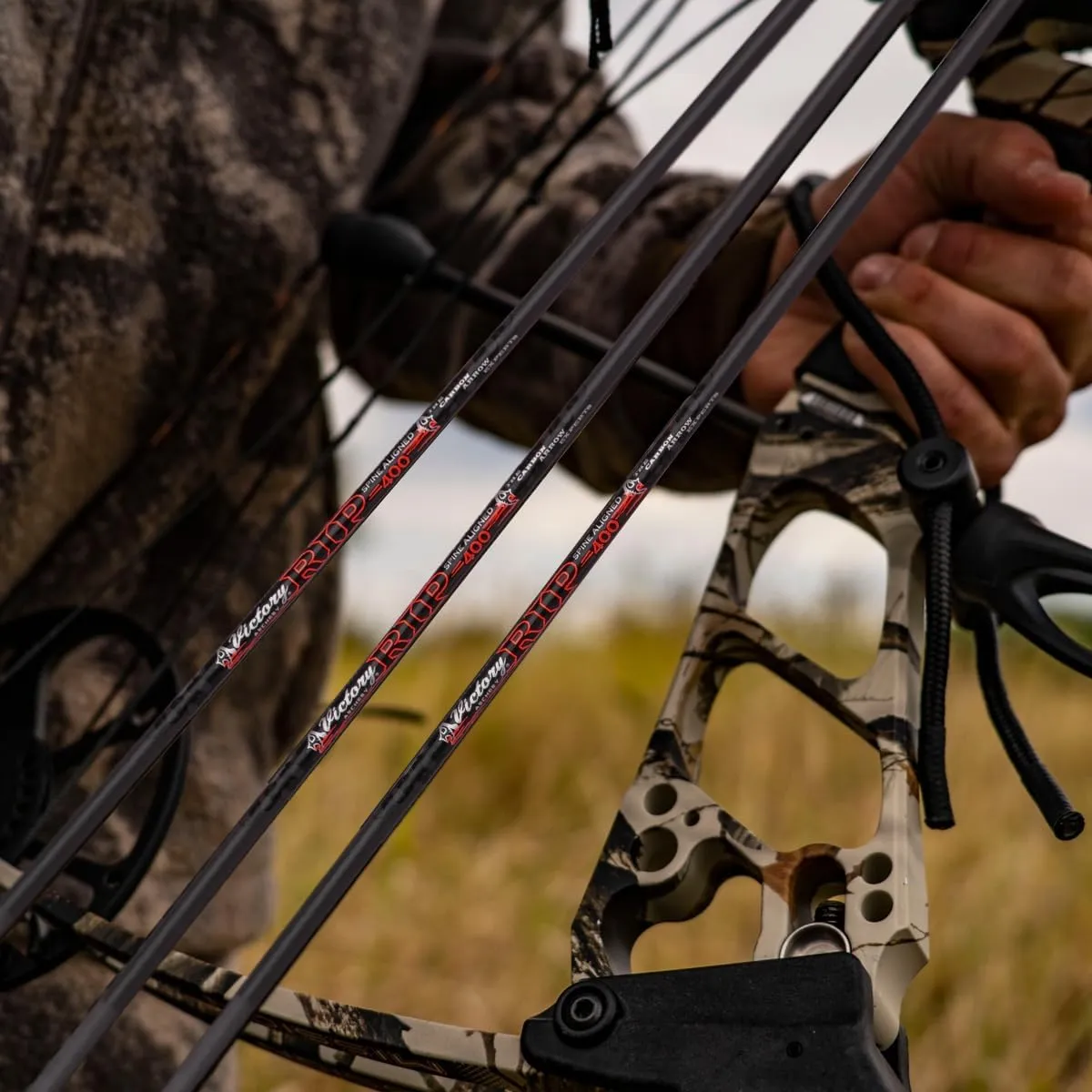 Victory Archery RIP 0.204" 250/300/350/400/500 Spine Small Diameter Carbon Hunting Arrow Vane Fletched 6 Pack