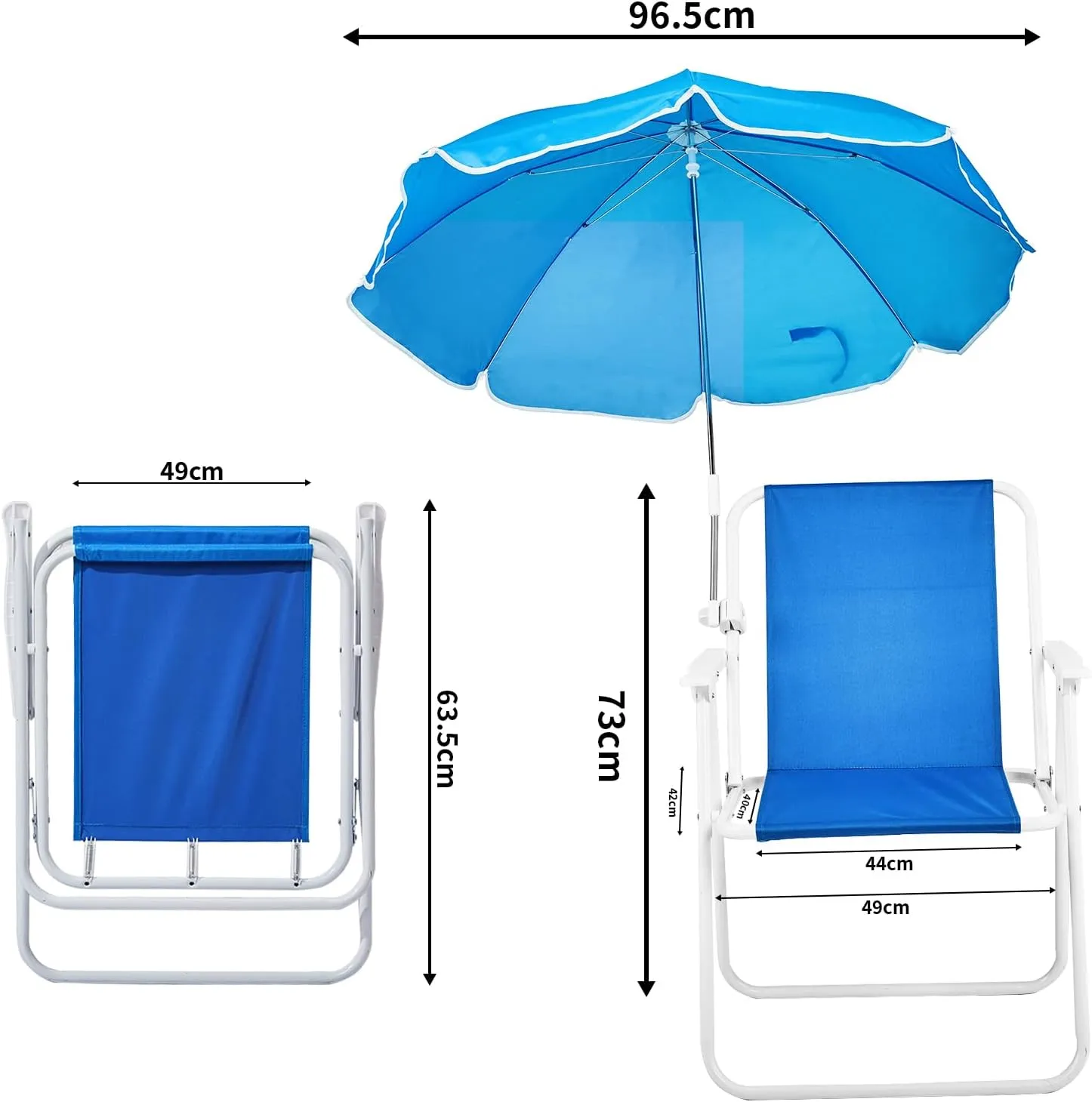 VINGLI Beach Chair with Umbrella, Beach Chair with 360°Canopy Shadefor Adults，Camping Chairs for Camping, Pool, Fishing-Blue