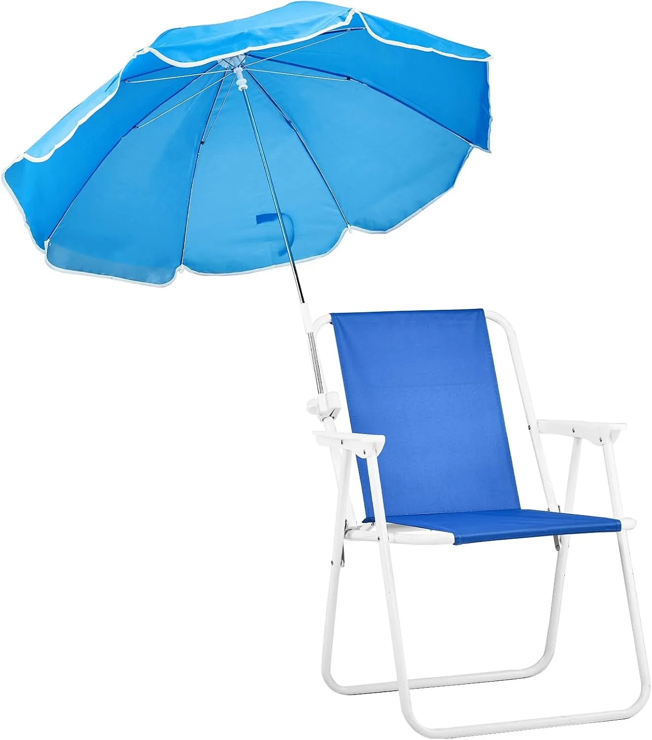 VINGLI Beach Chair with Umbrella, Beach Chair with 360°Canopy Shadefor Adults，Camping Chairs for Camping, Pool, Fishing-Blue