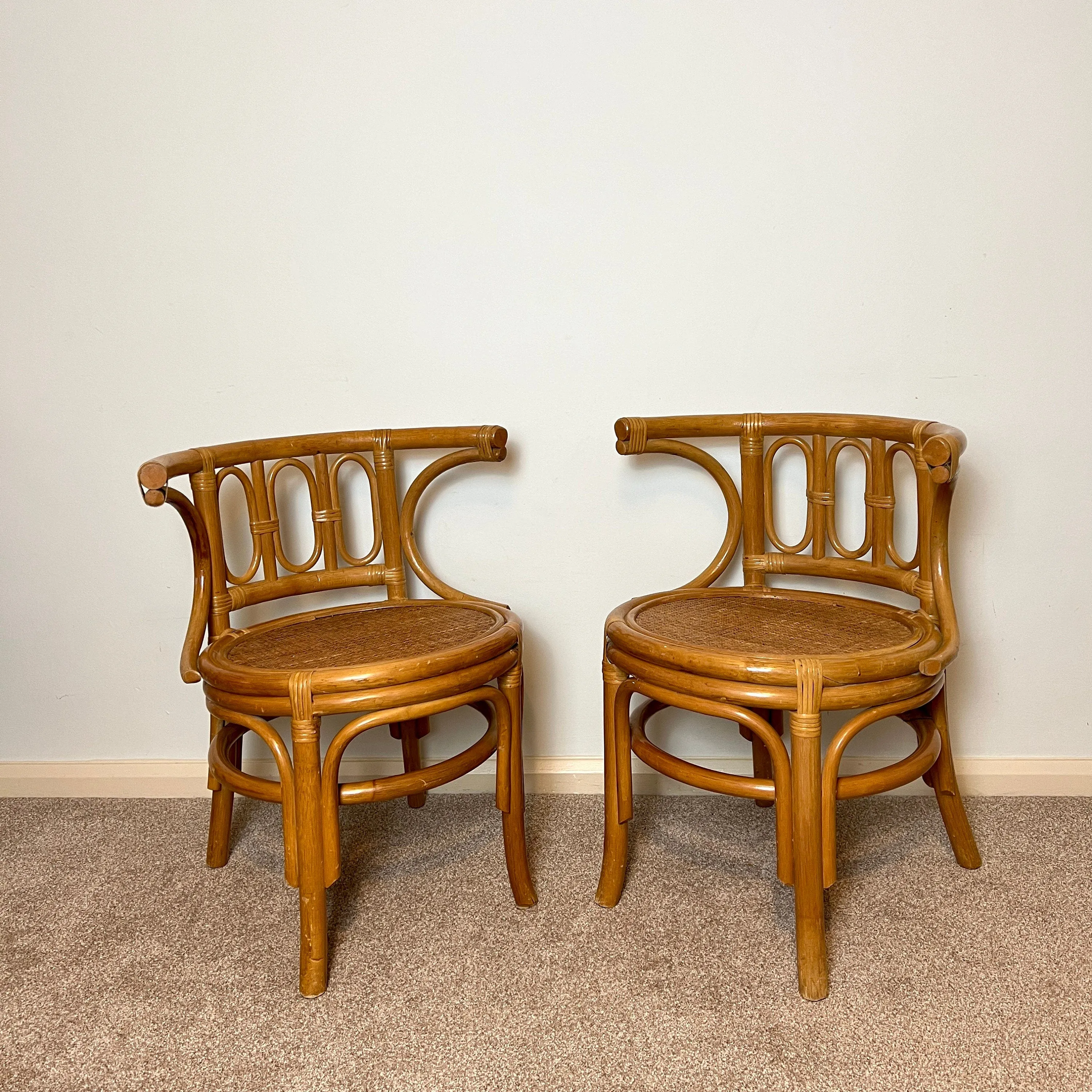 Vintage Bamboo Compact Bistro Breakfast Dining Set Bar
