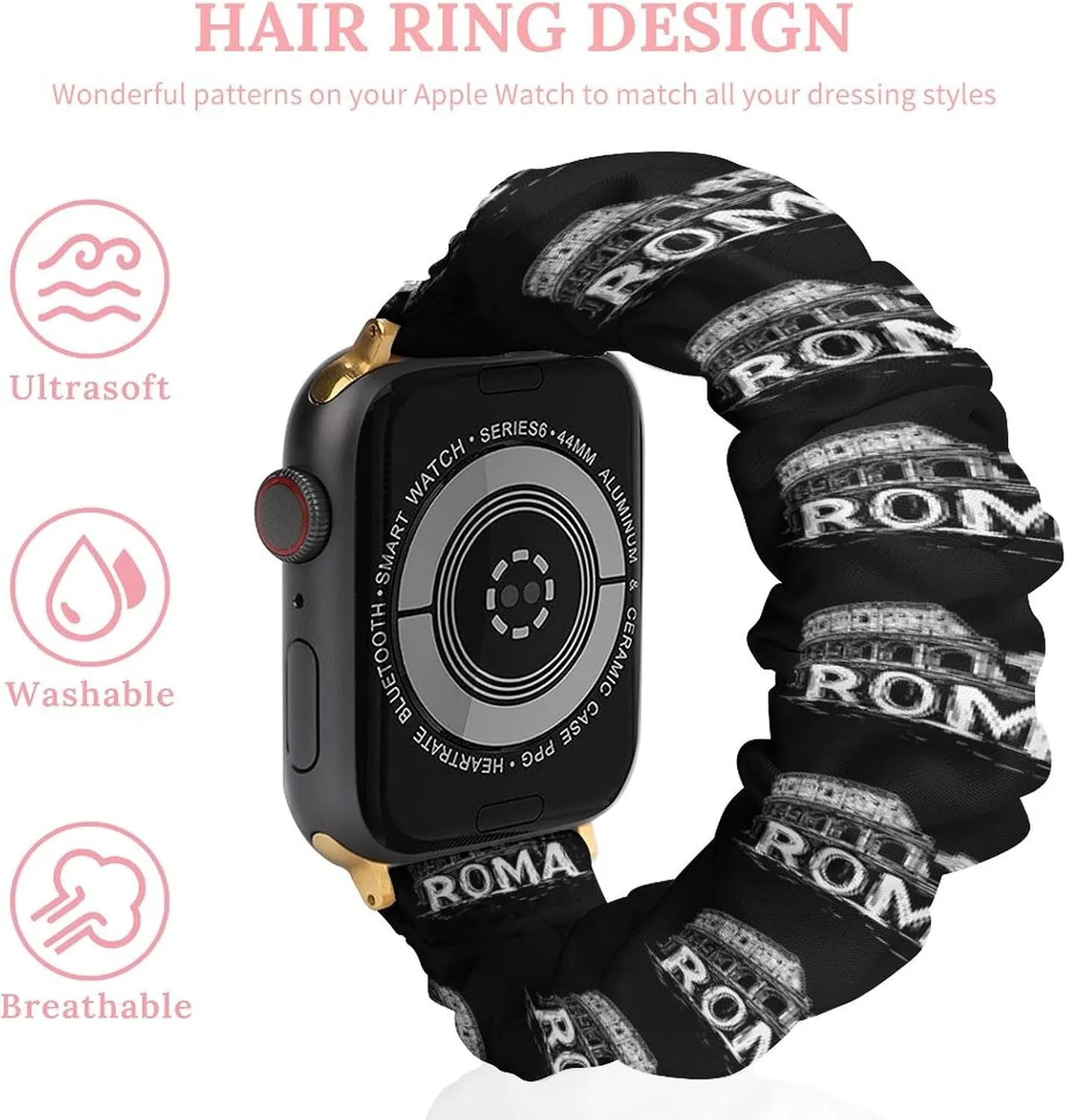 Vintage Roman Architecture Fashion Watch Strap Scrunchies Wristbands Compatible With IWatch Series