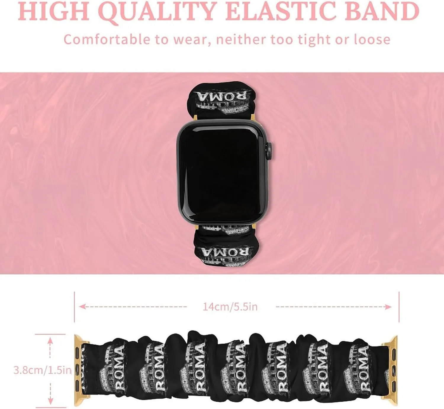 Vintage Roman Architecture Fashion Watch Strap Scrunchies Wristbands Compatible With IWatch Series