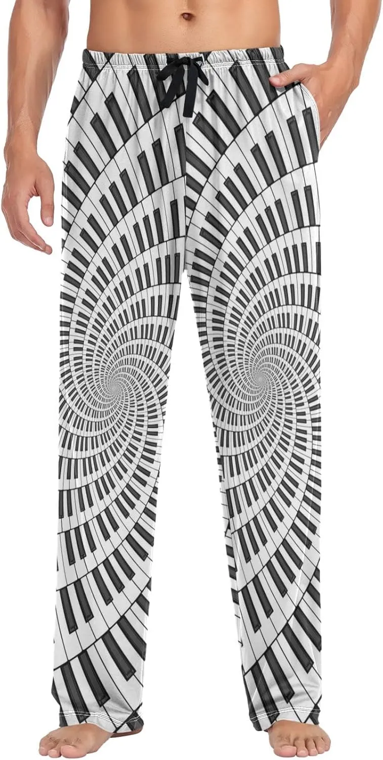 visesunny Mens 100% Cotton Pajama Bottoms Lightweight Lounge Pant with Pockets Soft Sleep Pj Pants for Men