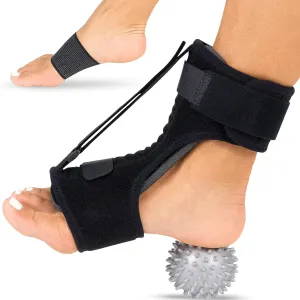 Vive Dorsal Night Splint (With Massage Ball & Arch Sleeves) - Support For Plantar Fasciitis, Achilles Tendonitis - Foot Drop Brace for Sleeping - Adjustable Ankle Boot for Heel Pain Relief