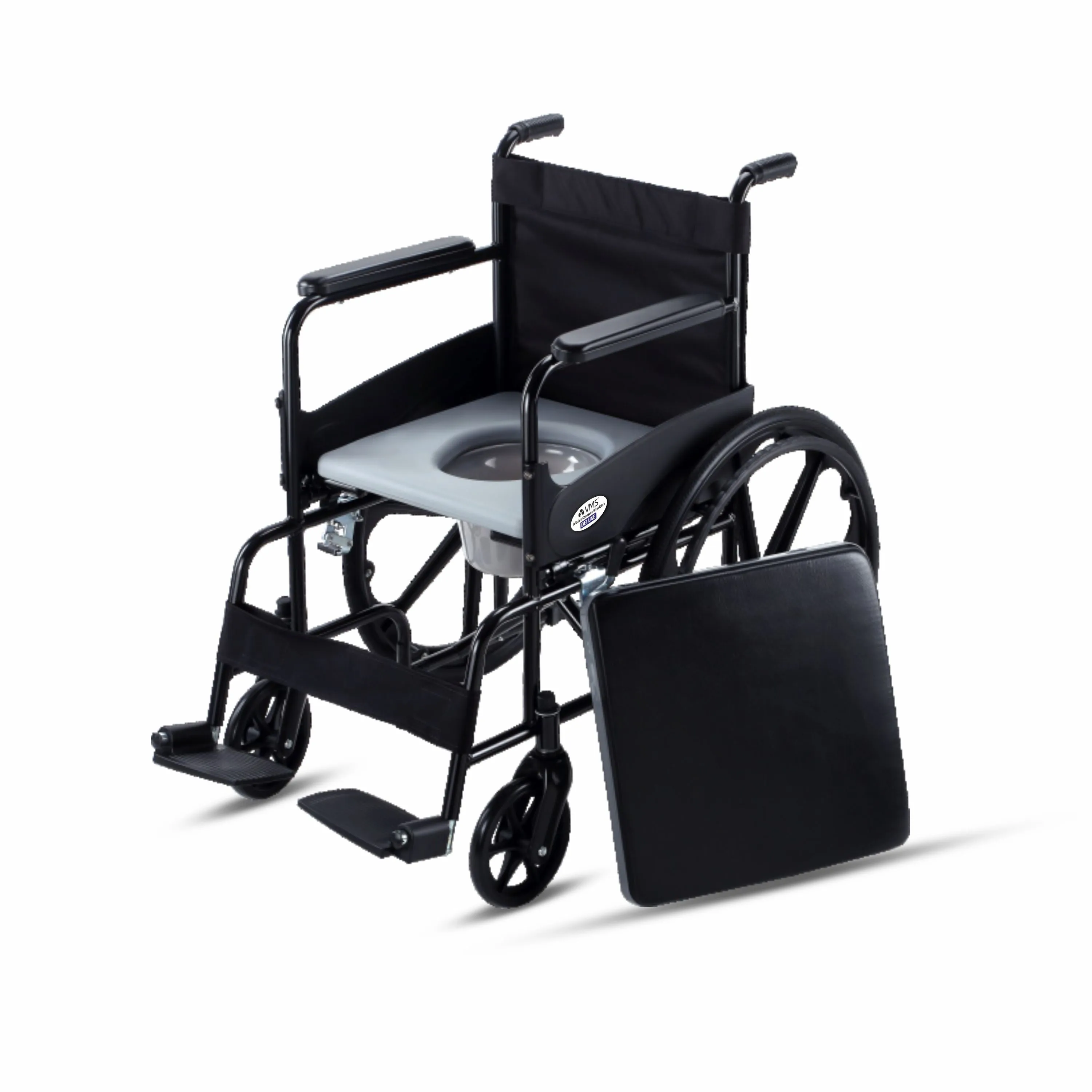 VMS Careline Foldable Commode Wheelchair DELUXE