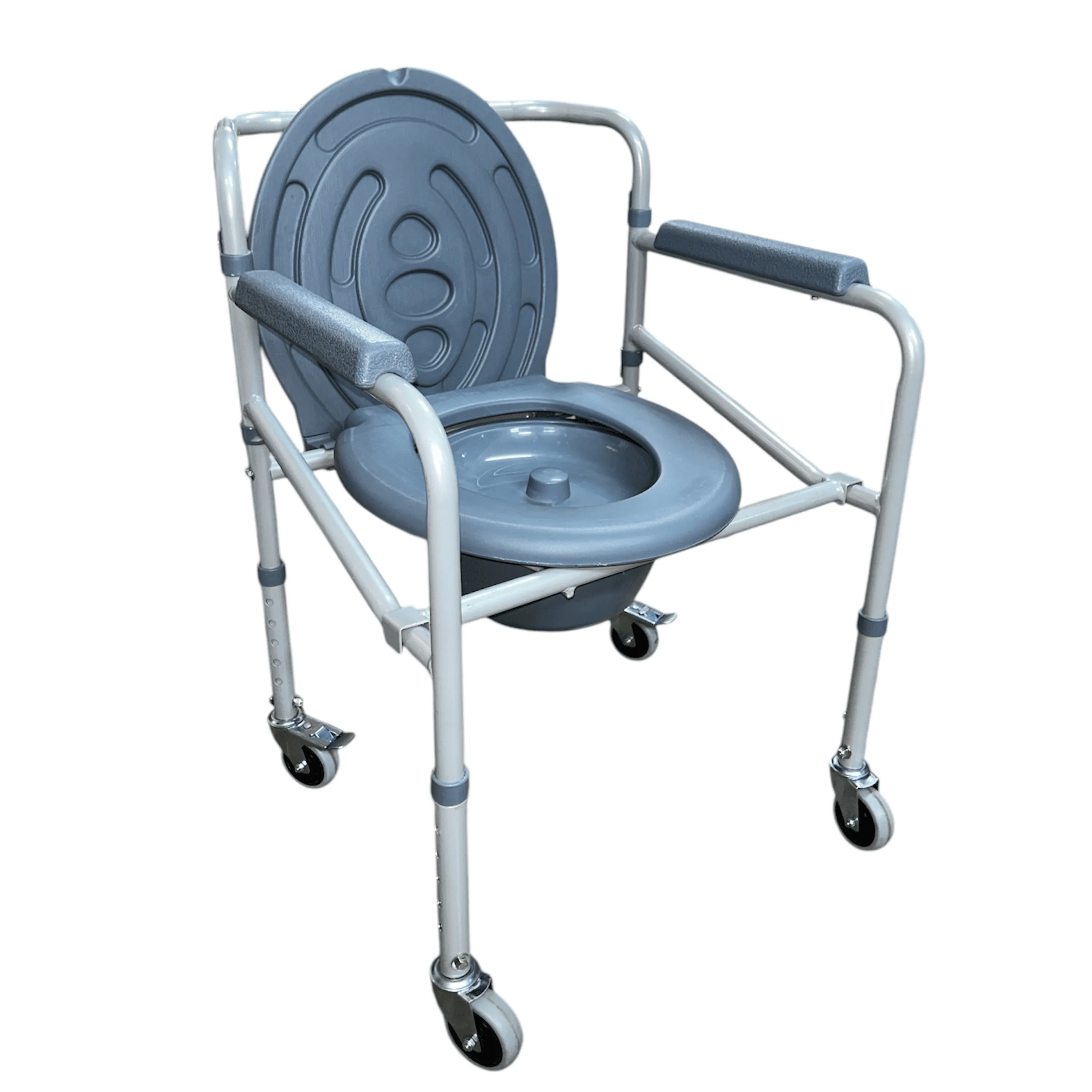 VMS Careline Foldable Commode Wheelchair - STANDARD