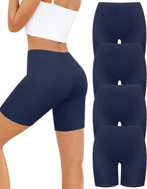 voenxe Women Cotton Boy Short Underwear,Shorts for Under Dress,Ladies Anti Chafe Boxer Briefs,High Waist Long Leg,4 Pack