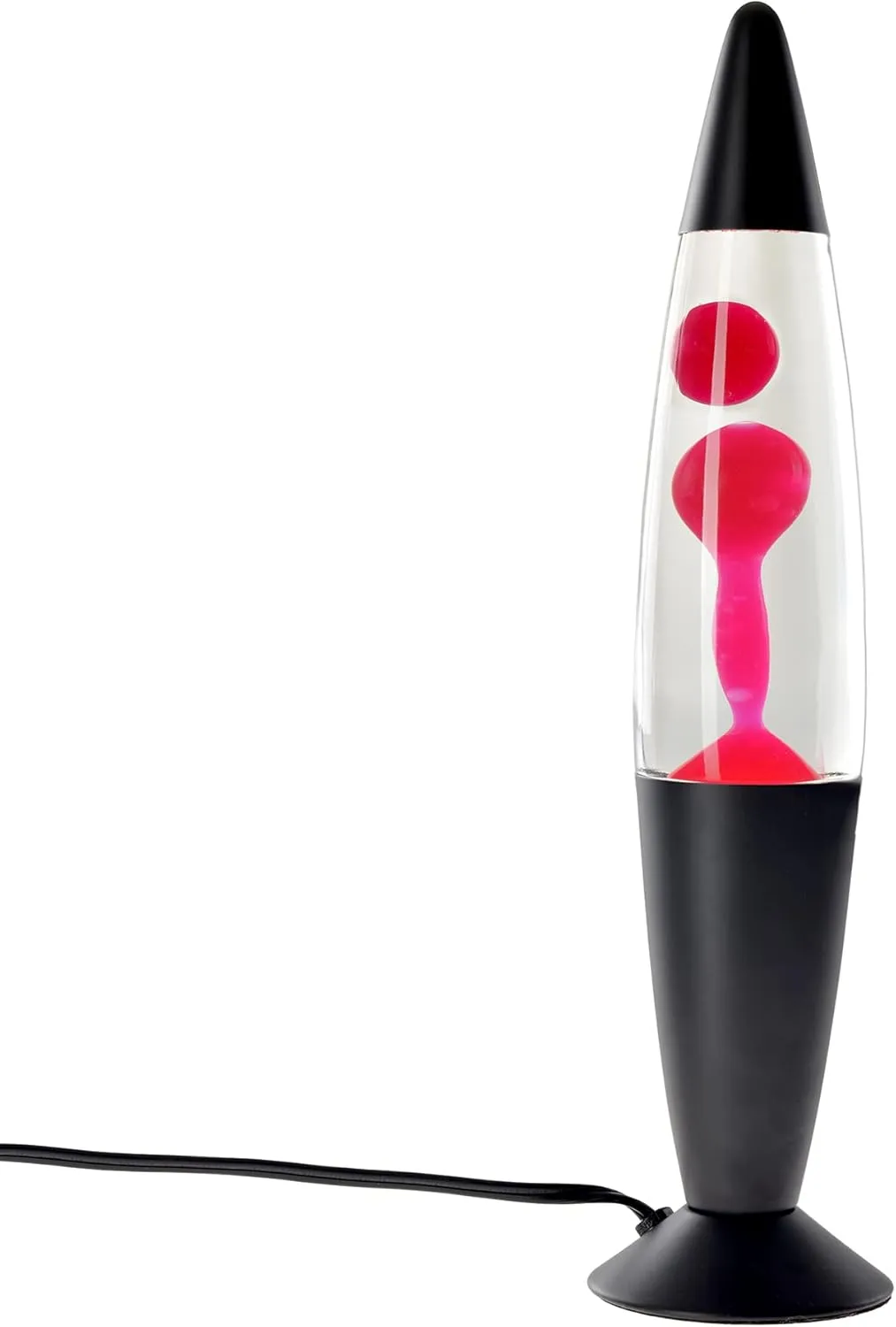 Volcan Lamp with Pink Liquid Wax and Black Base 16 inch Liquid Motion Decorative Table Lamp for Any Area of Your Home (Bulb and Extra Bulb)
