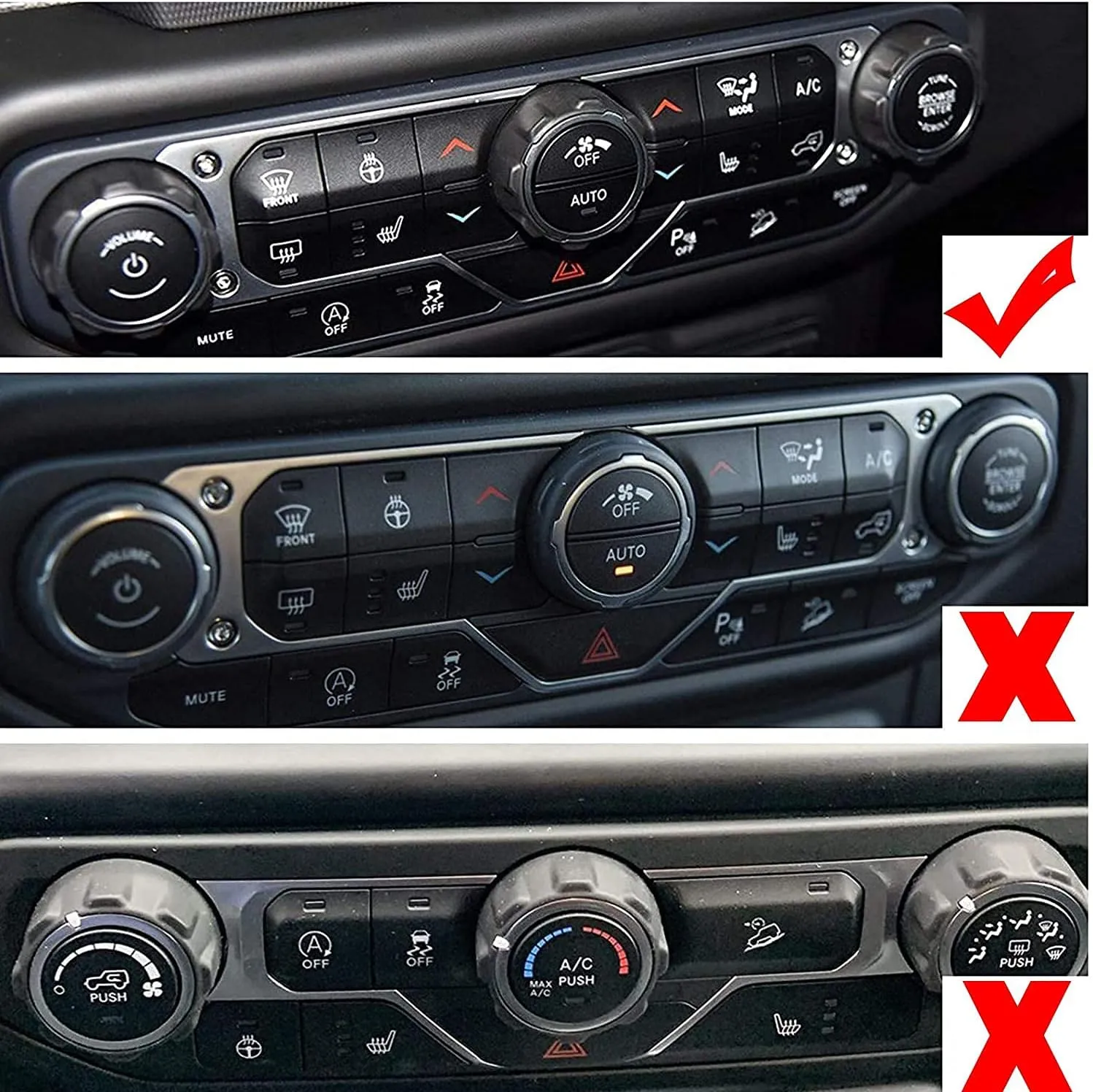Voodonala Air Conditioner Headlight Center Consoles Switch Knob Cover Trim for 2018-2025  Jeep Wrangler JL JLU Gladiator JT 4xe Interior Accessories,Green Aluminum Alloy 4pcs