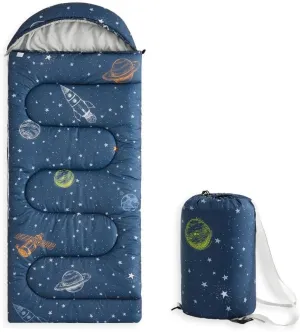 Wake In Cloud - Kids Sleeping Bag for Boys Toddlers, Camping in Warm Cold Weather, Backpacking Lightweight Compact Outdoor Liner for 3 Seasons Summer Spring Fall