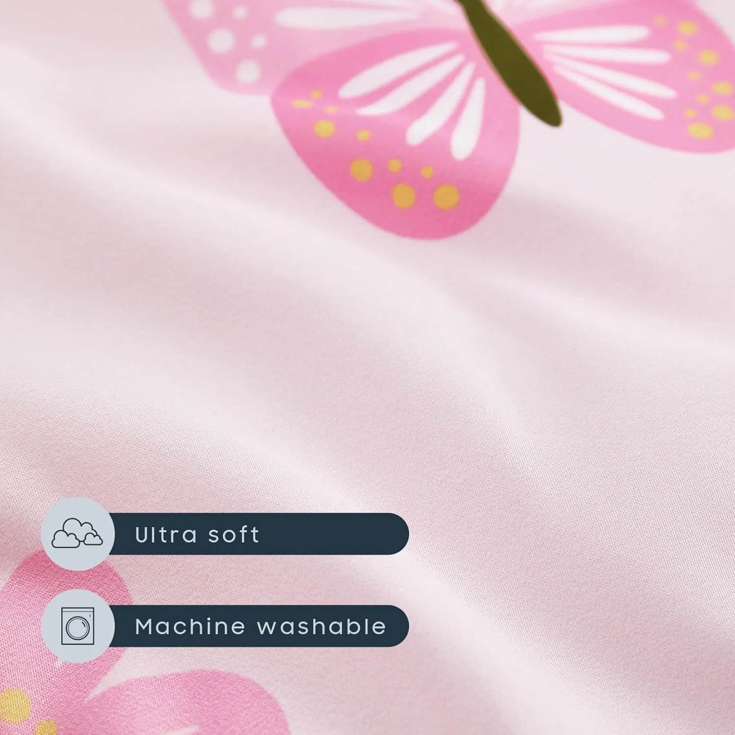 Wake In Cloud - Sleeping Bag for Kids Toddlers, Portable Compact Lightweight Backpacking Nap Mat with Pillow and Blanket, for Girls, Pink with Butterfly Flowers, 55" x 30"