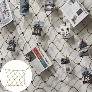 Wall Decoration Rope Net for Indoor Outdoor， Decor Rope Netting for Parties, Living Rooms, Bars, Cafes， Planting Nets for Plants and Flowers(6Mx7M)