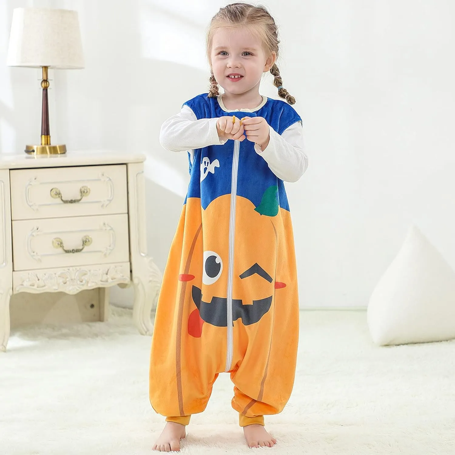 Wearable Boys Sleep Fleece Bag Toddler Baby Girls Kids Cartoon Jumpsuit Blanket Girls Two Piece Outfits Jumpsuit Romper