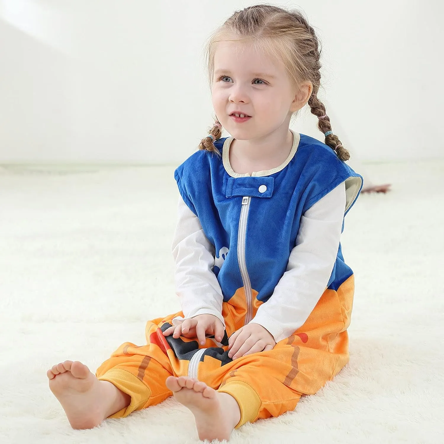 Wearable Boys Sleep Fleece Bag Toddler Baby Girls Kids Cartoon Jumpsuit Blanket Girls Two Piece Outfits Jumpsuit Romper