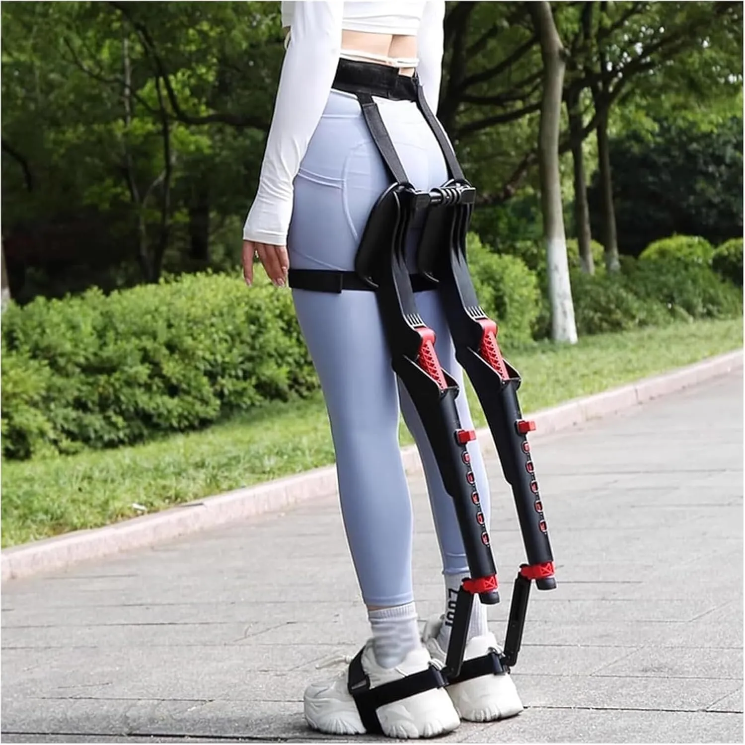 Wearable Chair Pants, Adjustable Chairless Wearable Invisible Chair, 5 Gear Heights Adjustable, Folding Stool Withstands 330 LBS(Red)