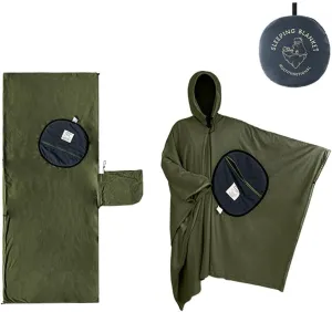 Wearable Cloak Sleeping Bag Multi-Purpose Portable Warming Sleeping Bag -Weight Fleece Sleeping Bag for Winter Camping Travel Hiking