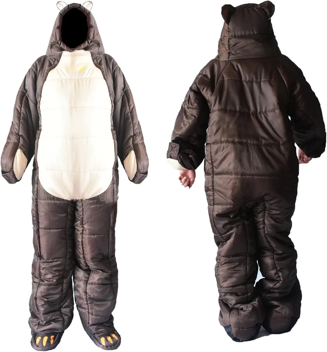Wearable Sleeping Bag 3 Season Bear-Shaped Sleeping Bag Camping Adults Full Body Sleep Pouch for Camping,Traveling, Hiking, Backpacking