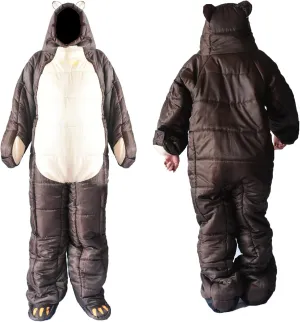 Wearable Sleeping Bag 3 Season Bear-Shaped Sleeping Bag Camping Adults Full Body Sleep Pouch for Camping,Traveling, Hiking, Backpacking