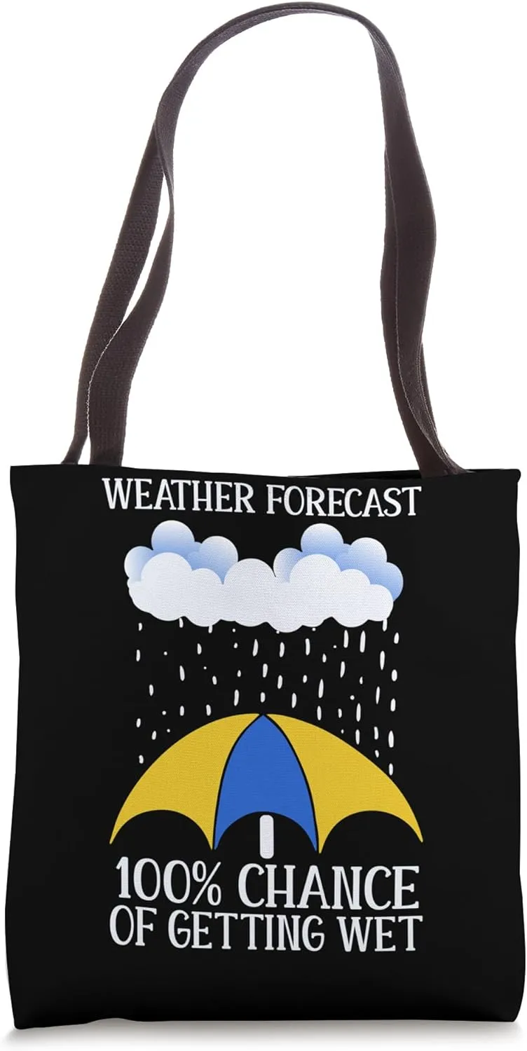 weather rainfall rainy season pouring water umbrella Tote Bag