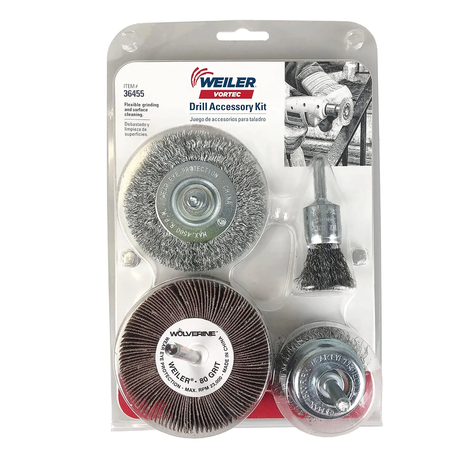 Weiler 36455 Die Grinder/Drill Accessory Kit, 4 Piece