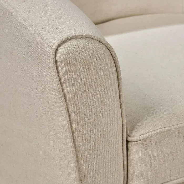 Wide Swivel Slipcovered Tub Chair