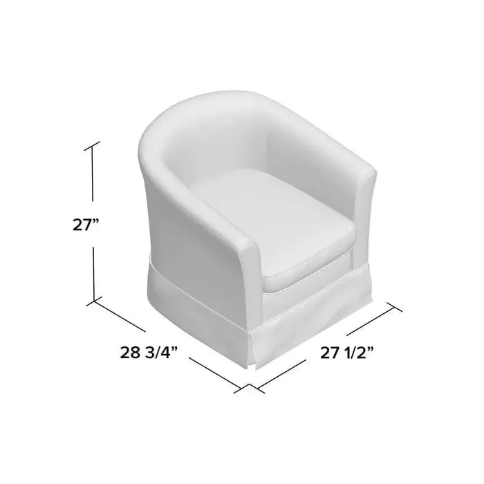 Wide Swivel Slipcovered Tub Chair