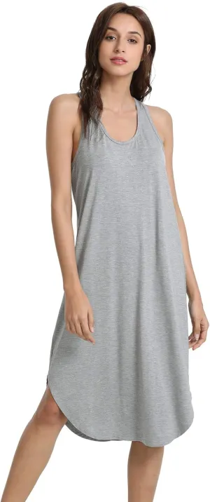WiWi Soft Nightgowns for Women Sleeveless Racerback Nightgown Plus Size Pajamas Sleepshirts S-4X