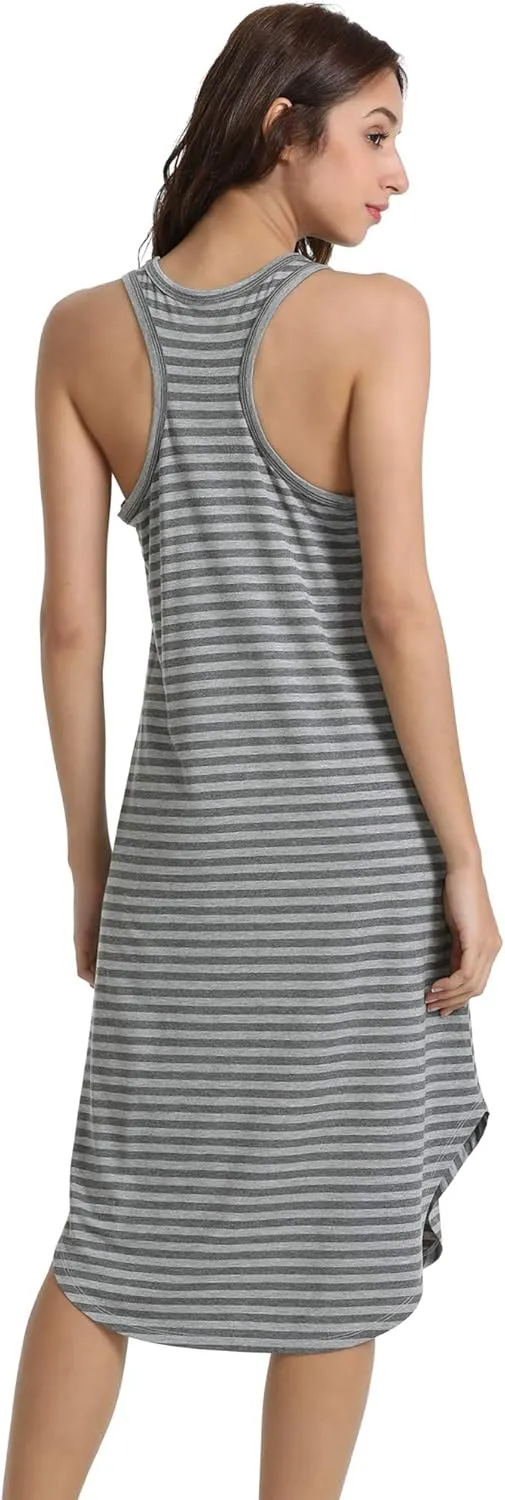 WiWi Soft Nightgowns for Women Sleeveless Racerback Nightgown Plus Size Pajamas Sleepshirts S-4X
