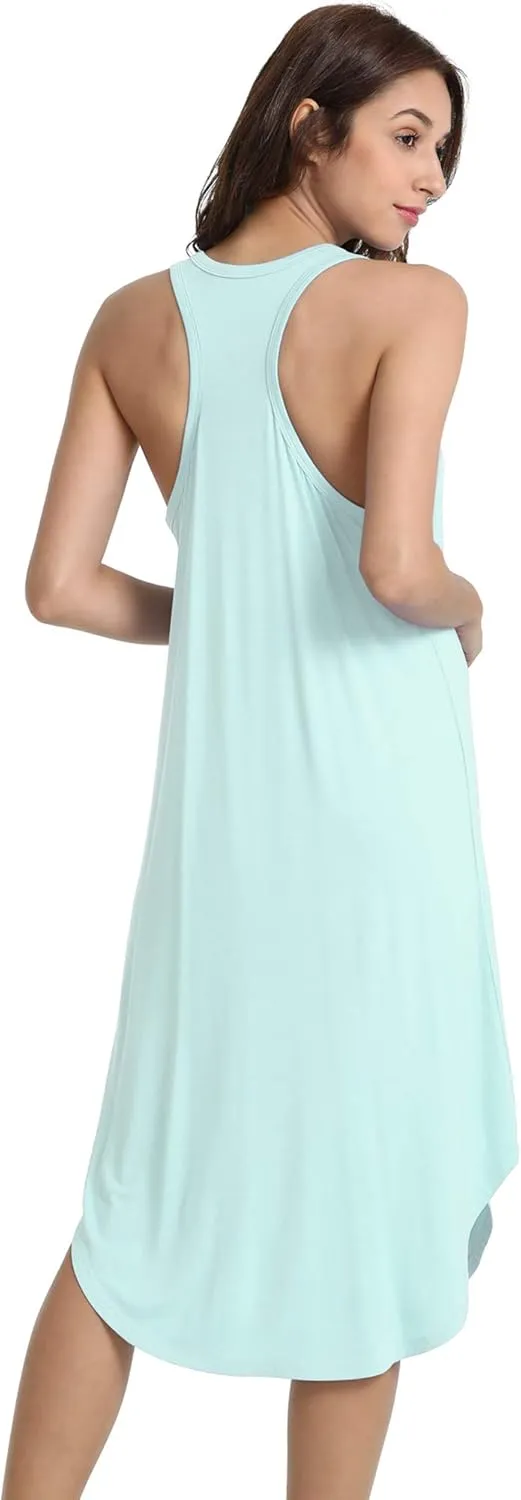 WiWi Soft Nightgowns for Women Sleeveless Racerback Nightgown Plus Size Pajamas Sleepshirts S-4X