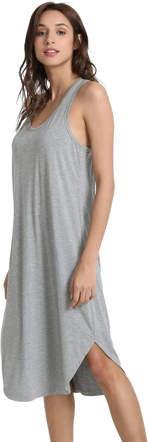 WiWi Soft Nightgowns for Women Sleeveless Racerback Nightgown Plus Size Pajamas Sleepshirts S-4X